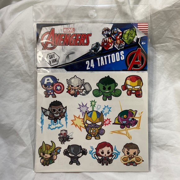 Marvel Other - Marvel Avengers temporary tattoos. 24 tattoos. NWT.